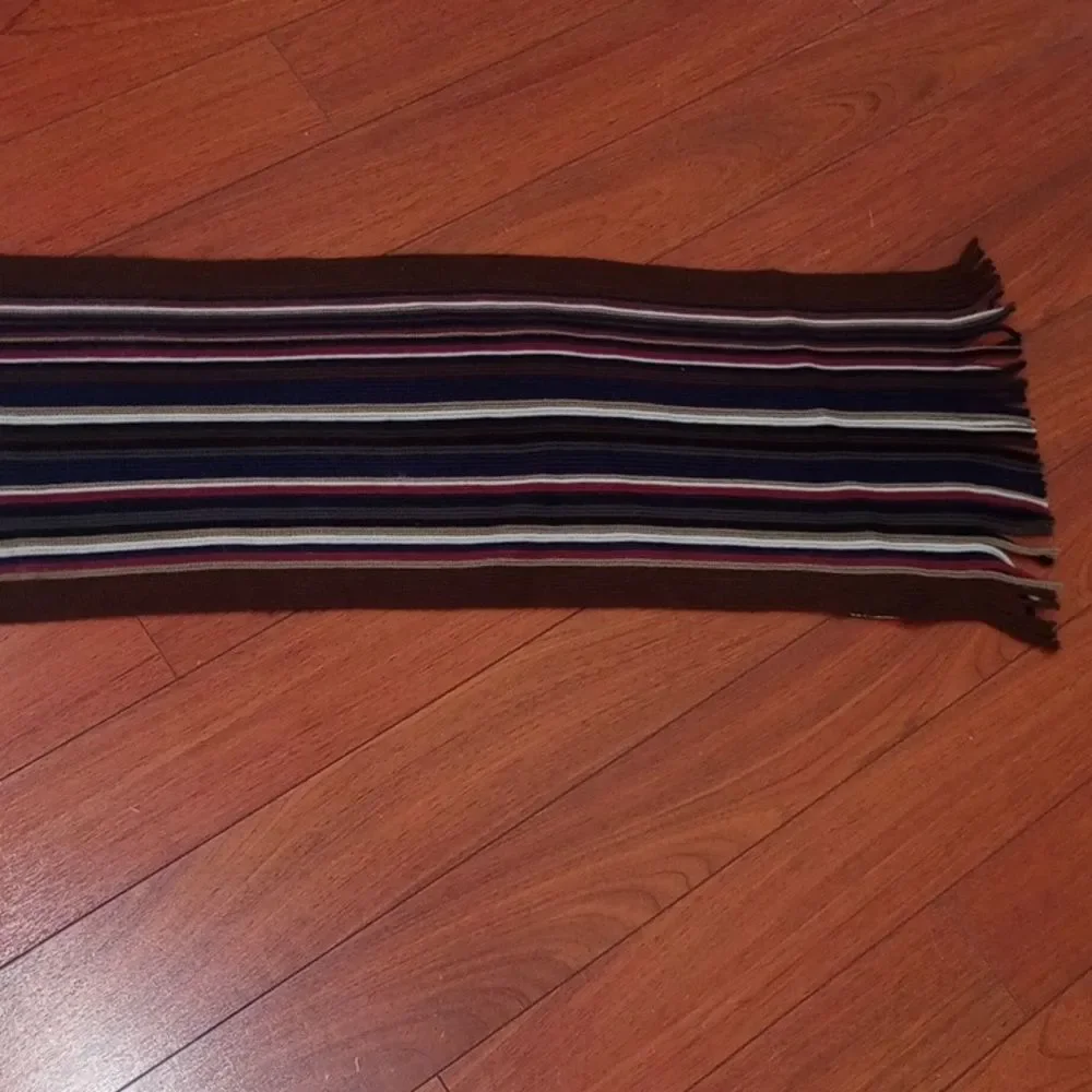 Pierre Cardin Acrylic Striped Fringed Scarf, OS, Unisex